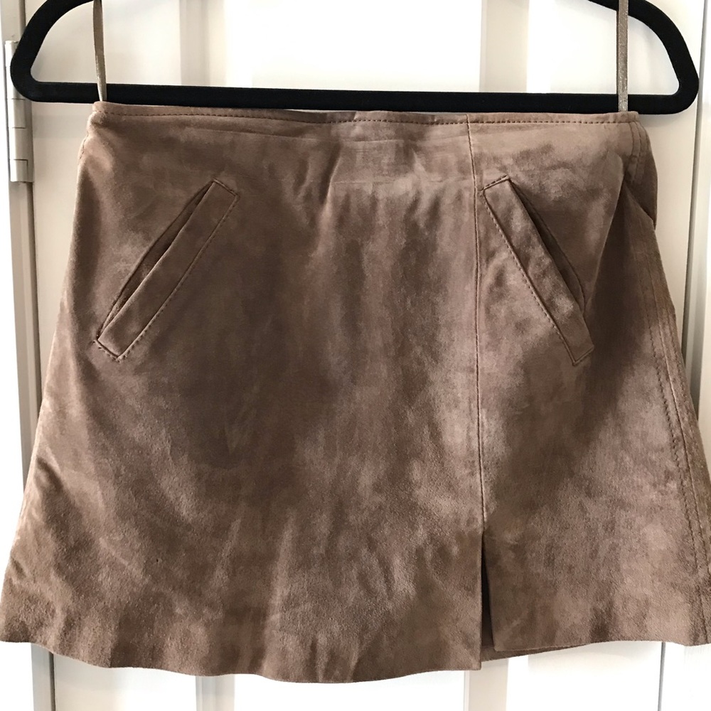 Suede mini skirt